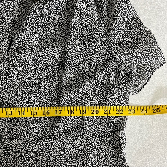 Vintage Spago Collection Blouse Women's 16W Button Up Short Sleeve Leaf Print - Picture 7 of 8